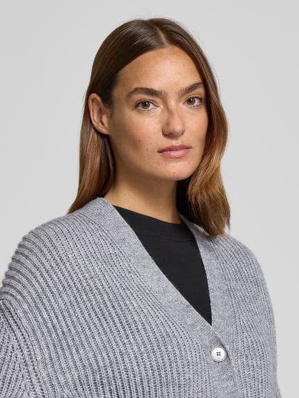 DRYKORN Oversized gebreid jack met wol Middengrijs gemêleerd - 3