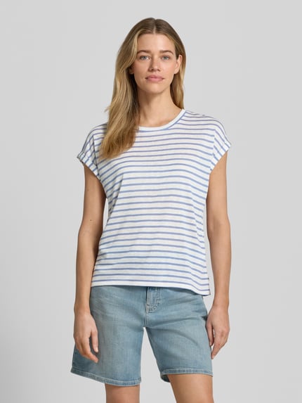 Tom Tailor Denim T-shirt z mieszanki wiskozy o kroju relaxed fit Biały 4