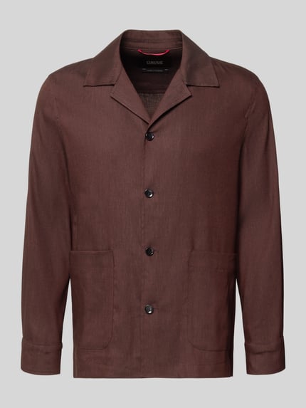 Produktfoto, Regular Fit Hemdjacke aus Leinen-Mix Modell 'Malte' von CINQUE, braun, Reverskragen, Knopfleiste, Rückenlänge 74 cm bei Größe M