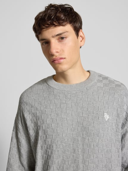 REVIEW Regular fit pullover in gebreide look Lichtgrijs gemêleerd - 3