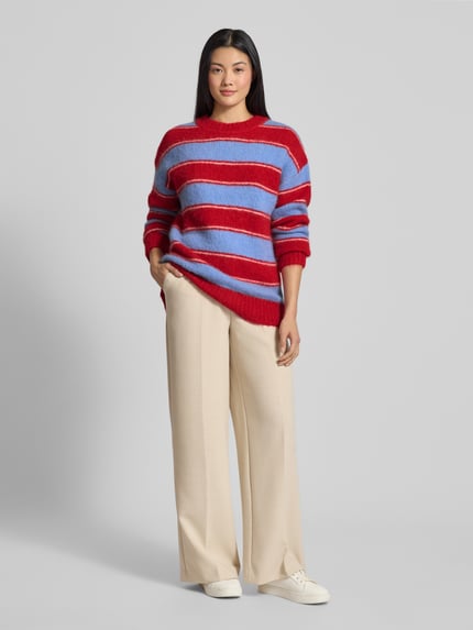 Samsøe Samsøe Sweter z dzianiny o kroju oversized z okrągłym dekoltem model ‘JEANNE’ Czerwony 1