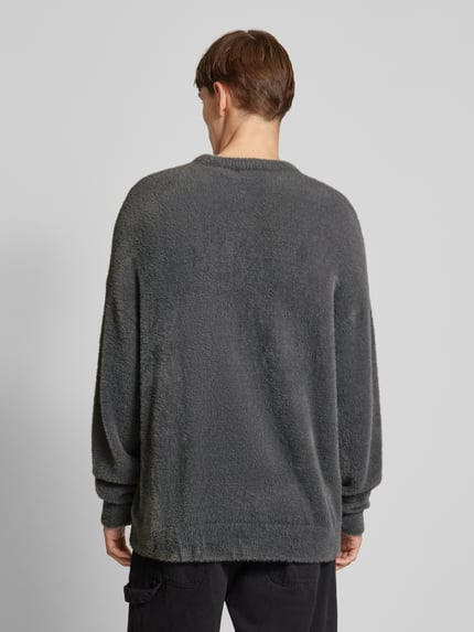 REVIEW Sweter z dzianiny z imitacji futerka Ciemnoszary 5