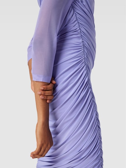 Norma Kamali Midikleid mit Raffungen Lila 3