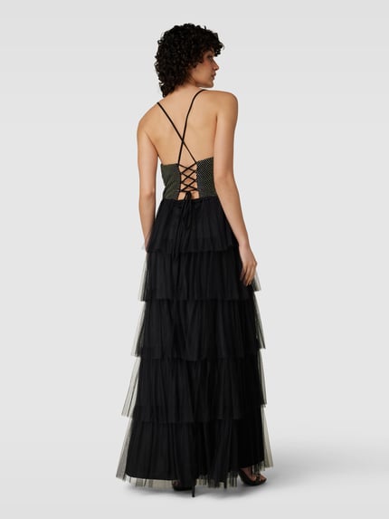Hey Kyla Abendkleid im Stufen-Look mit Ziersteinbesatz Black 5
