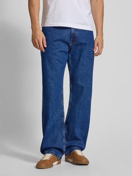 REVIEW Baggy fit jeans met labeldetails Donkerblauw - 4