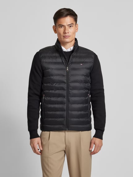 Tommy Hilfiger Kamizelka pikowana z kieszeniami zapinanymi na zamek błyskawiczny model ‘CORE PACKABLE’ Czarny 4
