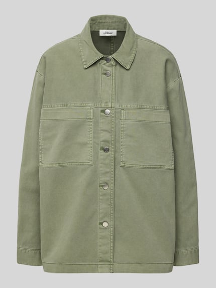 s.Oliver RED LABEL Kurtka jeansowa o kroju relaxed fit z kieszeniami na piersi Khaki 2