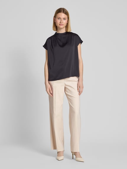 COMMA Straight leg stoffen broek met persplooien Zand - 1