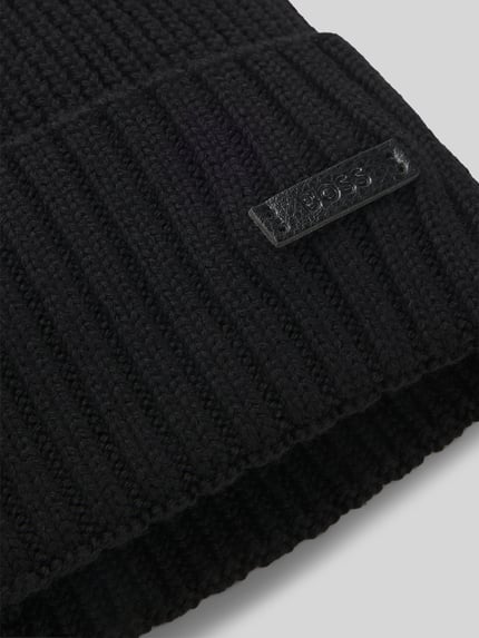 BOSS Mütze aus Wolle mit Logo-Patch Modell 'Fati' Black 4
