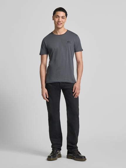 Alpha Industries T-Shirt mit Label-Details Modell 'BASIC' Anthrazit 1