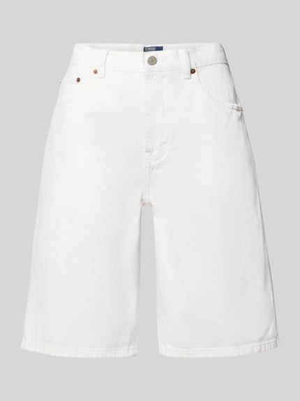 Produktfoto, Regular Fit Jeansshorts aus reiner Baumwolle von Polo Ralph Lauren in Weiß, unifarben, Twill-Textur, 5-Pocket-Design, Label Patch