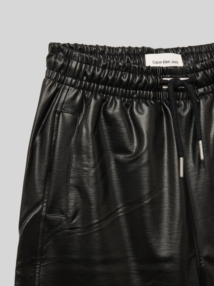 Calvin Klein Jeans Wide Leg Hose in Leder-Optik Black 2