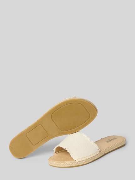 Espadrij Slides aus reinem Leinen Modell 'PLAGE' Offwhite 4
