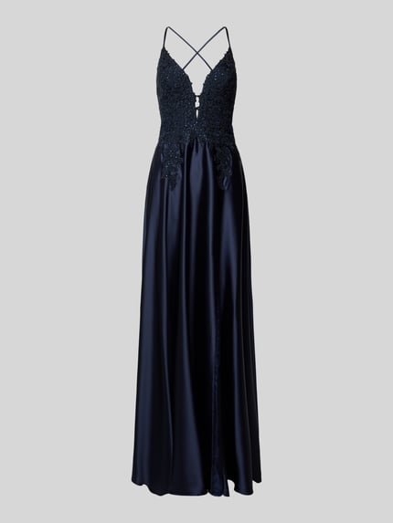 LUXUAR FASHION Abendkleid mit Herz-Ausschnitt Dunkelblau 2
