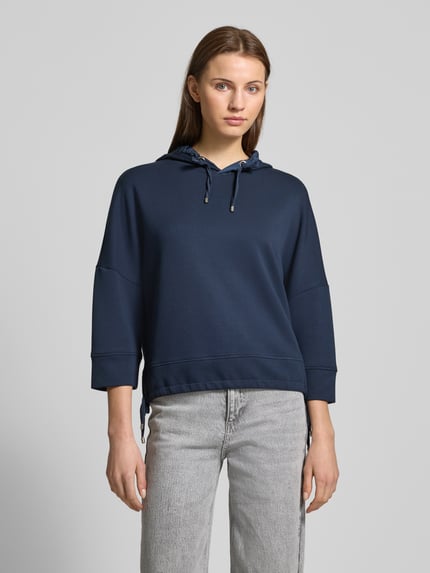 Tom Tailor Korte hoodie in scuba met3/4-mouwen Donkerblauw - 4