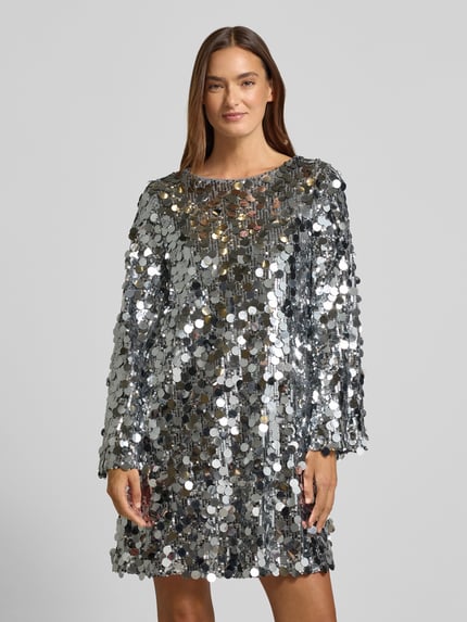 VILA Mini-jurk met pailletten, model 'CHAYA' Zilver - 4