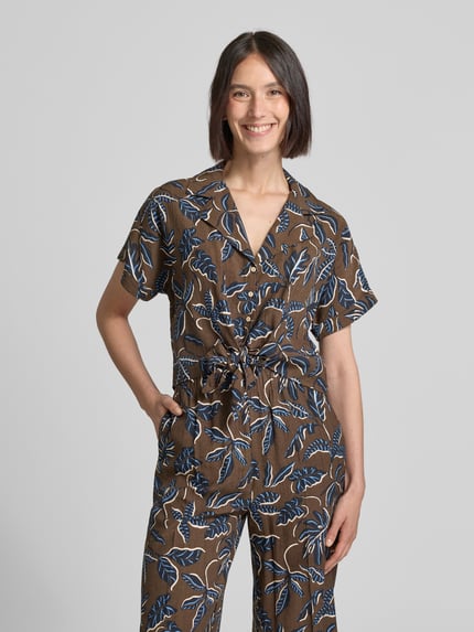 MANGO Regular Fit Bluse mit Saum zum Binden Modell 'LIFE' Dunkelbraun 4