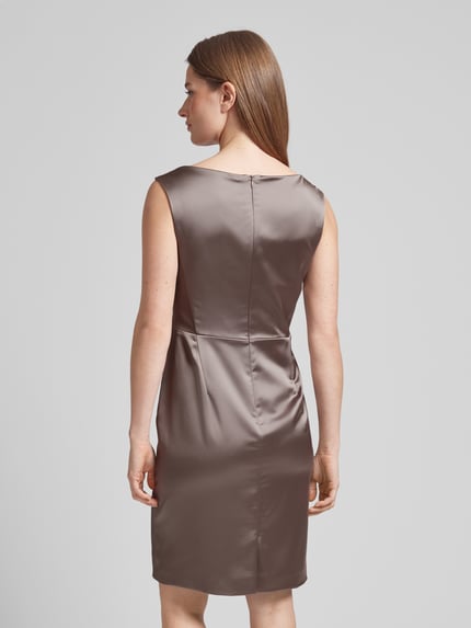 Vera Mont Cocktailjurk met watervalhals Taupe - 5
