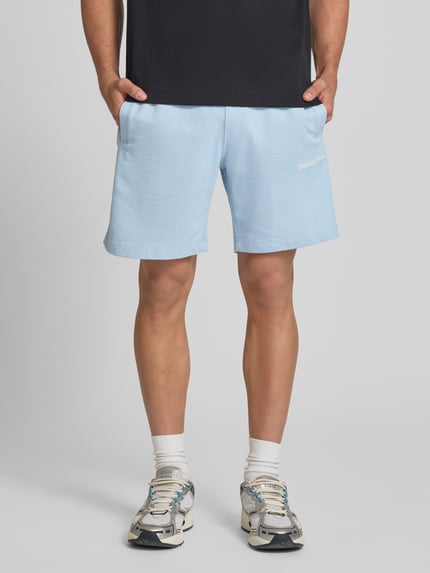 JACK & JONES Sweatshorts mit Stitching Modell 'KARL' Hellblau 4