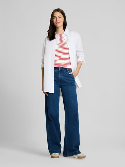 Tom Tailor regular fit shirt met lange mouwen van katoenmix Rood - 1