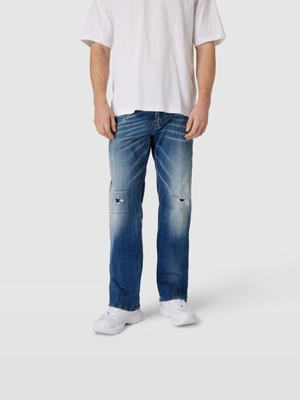 Dsquared2 Jeansy o kroju straight fit w efekcie znoszenia Niebieski 4