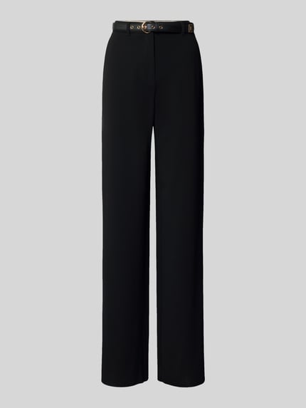 Produktfoto, Regular Fit Weite Hose mit Gürtel Modell 'TAMICO' von Max Mara Studio in Optik: Unifarben, Webware-Material, mit Label-Stitching, Gürtelschlaufen, inklusive Gürtel, Schiebehaken- und verdecktem Reißverschluss, Gesäßtaschen und seitlichen Eingrifftaschen