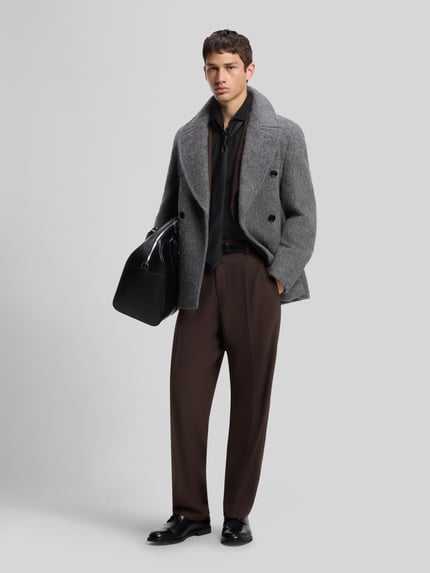 HUGO Koszula o kroju slim fit biznesowa z wiskozy z żakardową strukturą model 'KENNO' Czarny 1
