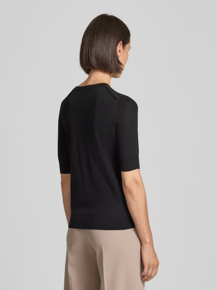 BOSS Regular fit pullover van zuivere scheerwol, model 'FARBELLA' Zwart - 5