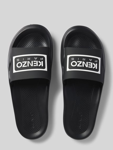 Kenzo Klapki z detal z logo Czarny 4