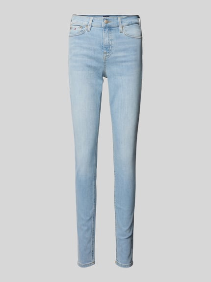 Tommy Jeans Skinny Fit Jeans im 5-Pocket-Design Modell 'NORA' Hellblau 2