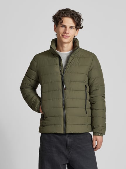 Superdry Gewatteerd jack met opstaande kraag, model 'Fuji' Olijfgroen - 4