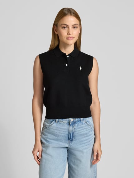 Polo Ralph Lauren Slim Fit Pullunder aus Baumwoll-Mix Black 4