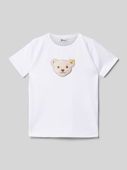 Steiff T-shirt z naszywką z logo Biały 1