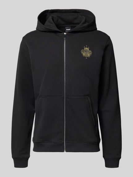 BOSS Regular Fit Sweatjacke aus reiner Baumwolle Modell 'ZIXI_CNY' Black 2