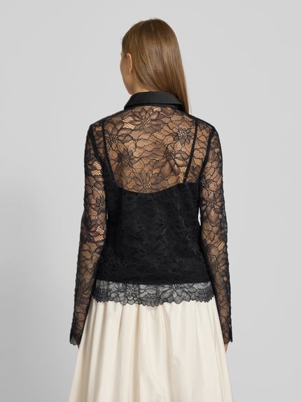 GUESS Regular fit blouse in 2-in-1-look Zwart - 5
