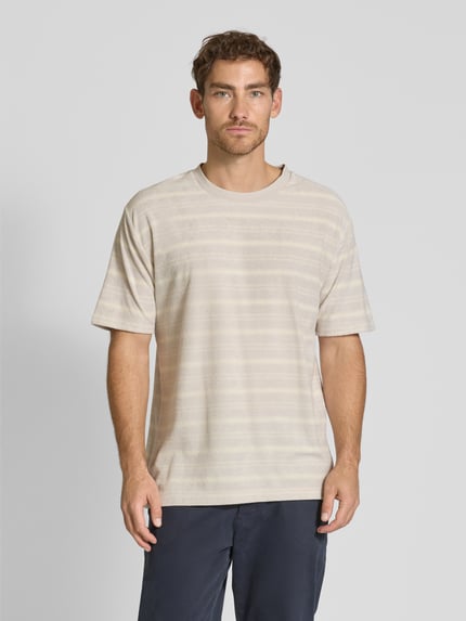 Lindbergh Oversized T-Shirt mit Rundhalsausschnitt Beige 4