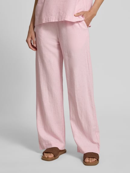 FREE/QUENT Wide Leg Leinenhose mit elastischem Bund Modell 'Lava' Pink 4