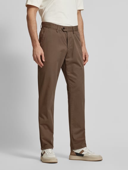 Christian Berg Men Regular Fit Chino mit französischen Eingrifftaschen Taupe 4