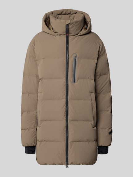 Produktfoto, Steppjacke mit Kapuze Modell 'EKIN' von FIRE + ICE in Beige, Material-Mix mit Stretch-Anteil, sichtbare Steppnähte