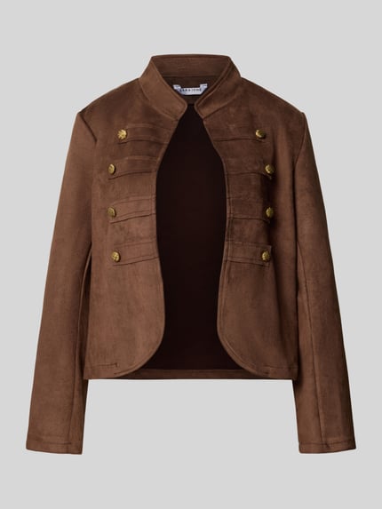 ZABAIONE Strickjacke mit Zierknöpfen Modell 'Jacket Is44ia' Dunkelbraun 1