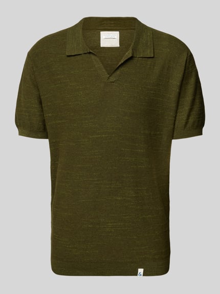 Colours & Sons Regular Fit Poloshirt mit V-Ausschnitt Dunkelgruen 2