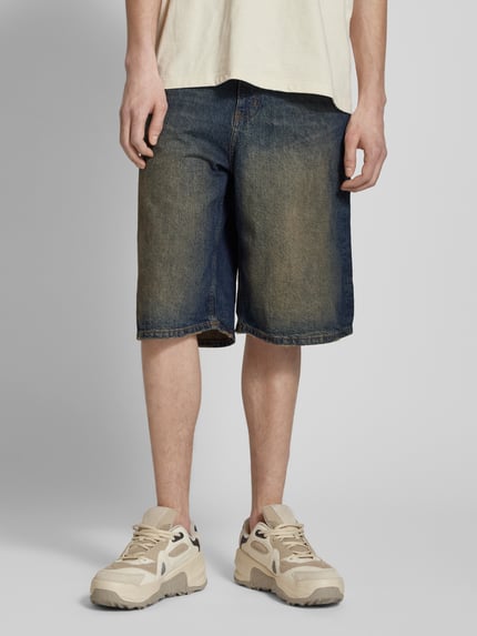 REVIEW Baggy Fit Jeans Shorts im 5-Pocket-Design - Jorts Dunkelblau 4