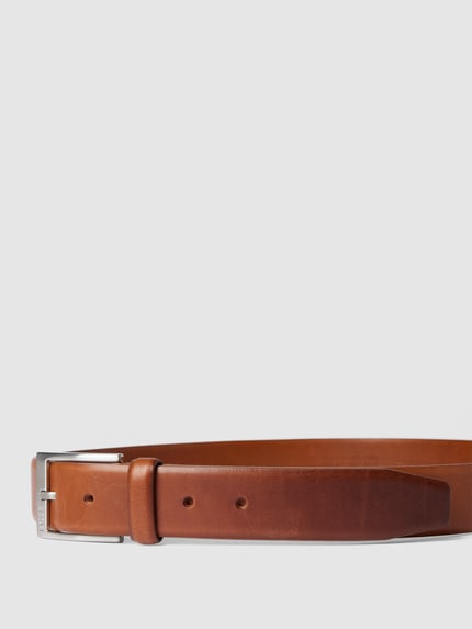BOSS Riem met label in reliëf model 'Erron' Cognac - 2