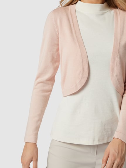 Kaffe Strickbolero in Ripp-Optik Modell 'ASTRID' Rosa 3