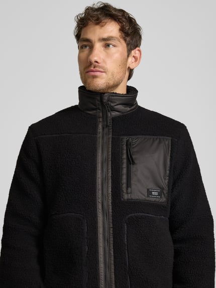 Tom Tailor Denim Regular Fit fleecejack met opstaande kraag BLACK - 3