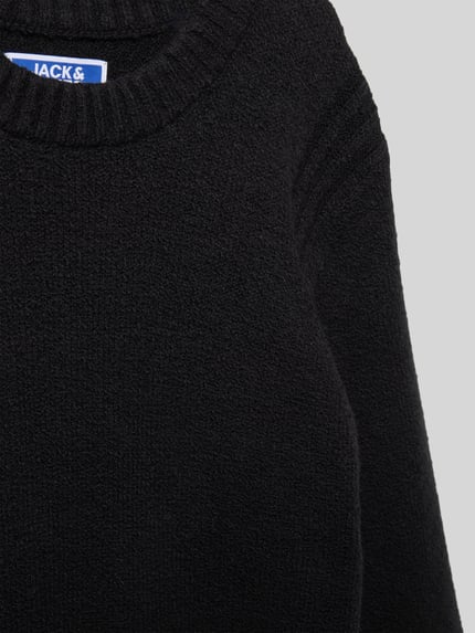 Productfoto, Strickpullover mit gerippten Abschlüssen van Jack & Jones voor kinderen, katoenmix met stretch, los model, ribboorden, ronde hals