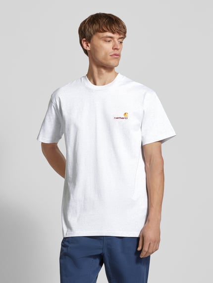 Carhartt Work In Progress T-shirt met labelstitching Lichtgrijs gemêleerd - 4
