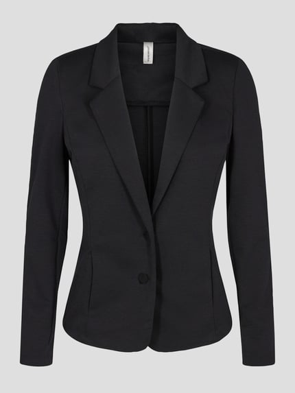 Produktfoto, Slim Fit Blazer mit 2-Knopf-Verschluss Modell 'SC-DANIELA 1' von Soyaconcept in Unifarben mit Reverskragen und langem Arm, Material mit Viskose-Anteil