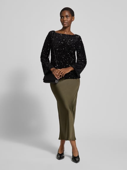 VILA Blusenshirt mit Paillettenbesatz Modell 'FAITH' Black 1