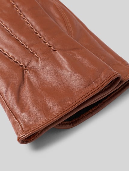 FI.NE Handschuhe in Leder-Optik Cognac 2